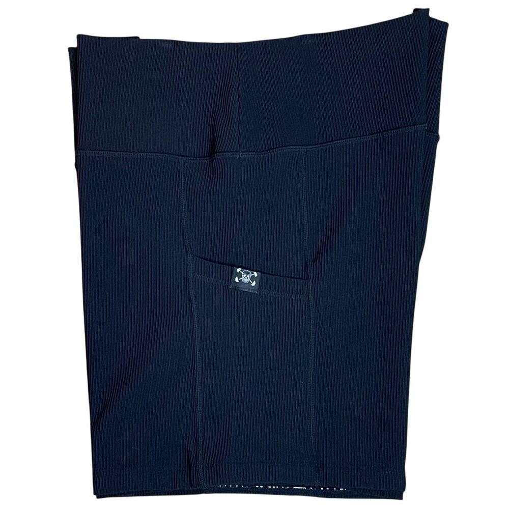 CVG Black Ribbed 5" Bike Shorts with Side Pockets Size XL No-Slip Strip Active - Picture 4 of 7